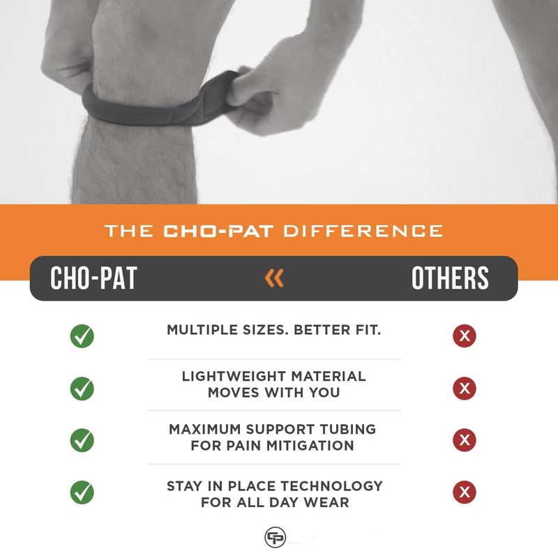 Cho-Pat Small Black Original Knee Strap for Pain Relief and Support - Image 4